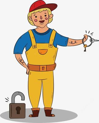 万能开锁工人 卡通高清素材背后的专业服务